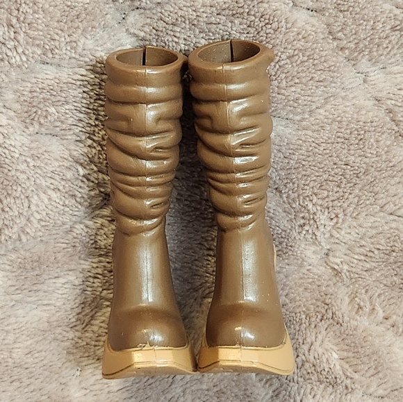 2003 Mattel My Scene Madison Back To School Brown & Tan Replacement Shoes Boots - Picture 3 of 6